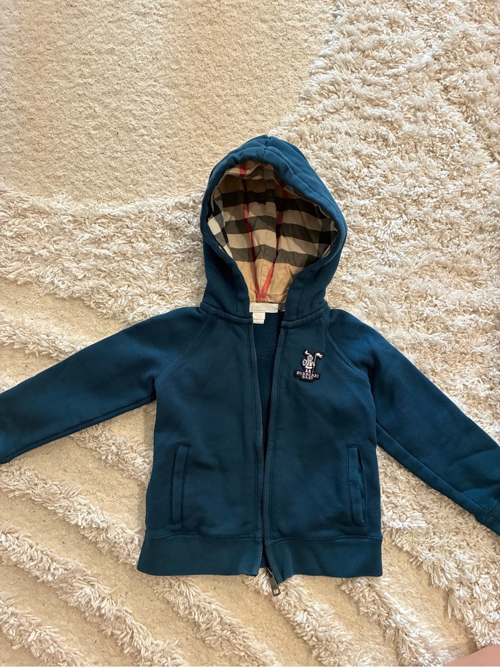 Burberry Zip-Up Hoodie with Signature Plaid Lining - Kids